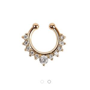 Gold Color Royal Crane Diamond Faux Septum